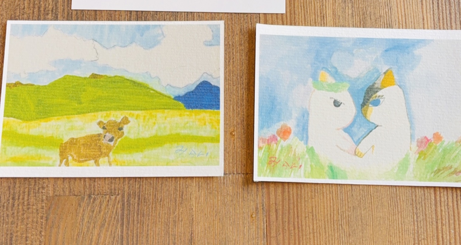 角田みらい展で販売した2種類のポストカード